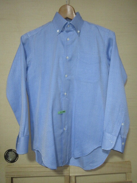 SCHIATTI/Viale schiatti　スキャッティ/ヴィアーレ スキャッティ　長袖BDシャツ　ブルー系ヘリンボーン　39-83　綿100％ 日本製！クリ済！_画像3