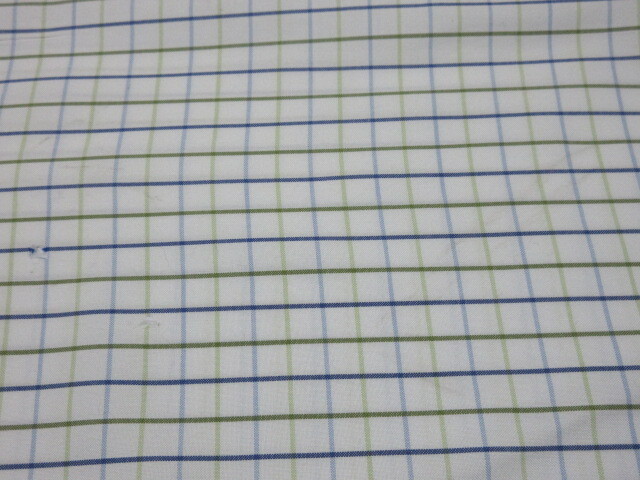 Brooks Brothers　ブルックスブラザーズ　長(zhǎng)袖ワイドスプレッドシャツ　17 1/2-6/7　ホワイト/ブルー系グリーン系チェック　綿100% クリ済!
