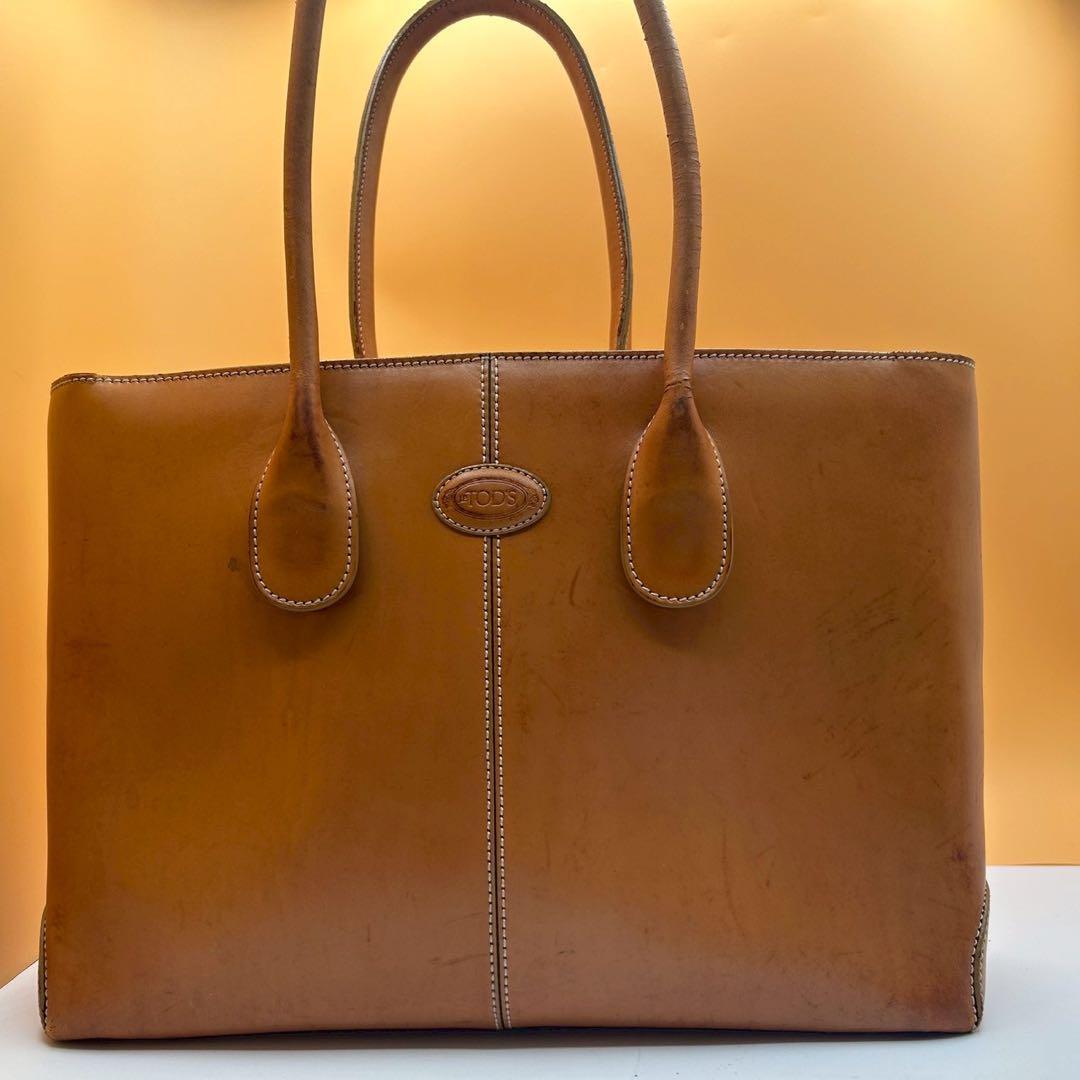 美品！TOD'S トッズ トートバッグ オールレザー 本革 ダーク