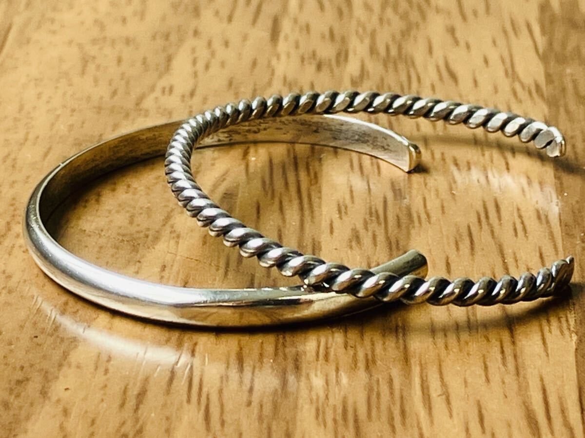 インディアンジュエリー　バングル　シルバー９２５　ブレスレット　セット　ナバホ族　Navajo　ARROW NOVELTY STERLING　男女兼用