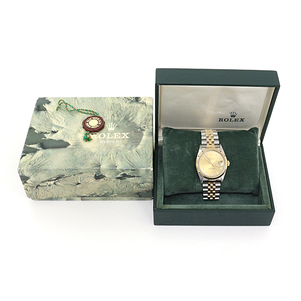 ROLEX ロレックス メンズ腕時計(jì) デイトジャスト 16233G C番 シャンパンゴールド ダイヤ OH済 仕上げ済【中古】