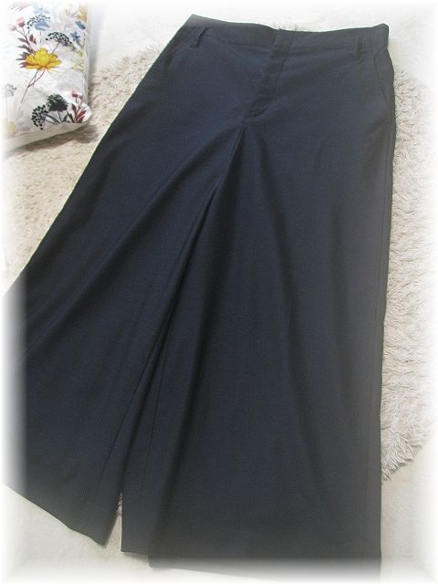 送料無(wú)料*23區(qū)*大きいサイズ44(13號(hào))*ゆとりシルエットワイドフレアパンツ/ポリエステル素材/伸縮性あり/ウォッシャブル