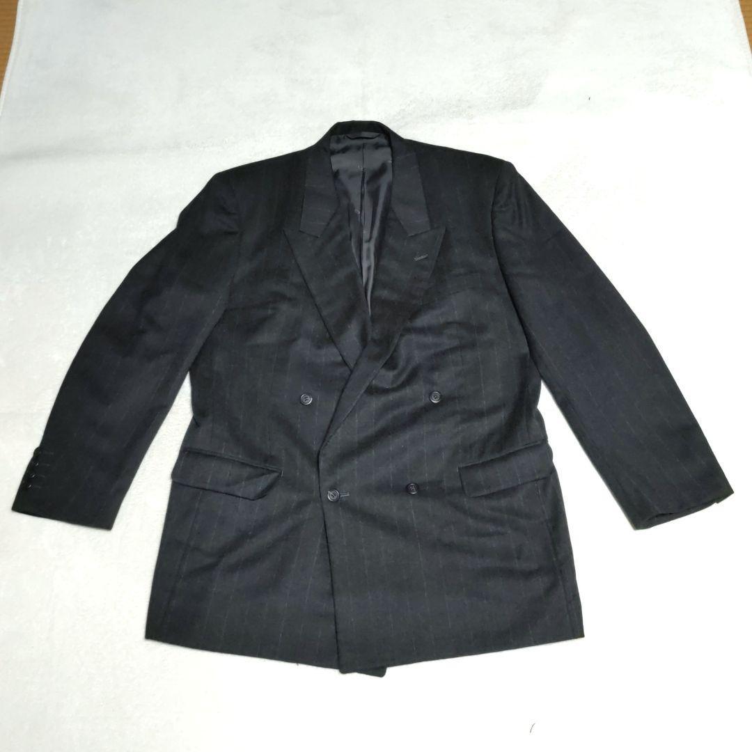 1円スタート クリスチャンディオール Christian Dior MONSIEUR スーツ ダブル セットアップ 総里地 ブラック 表記サイズA7 