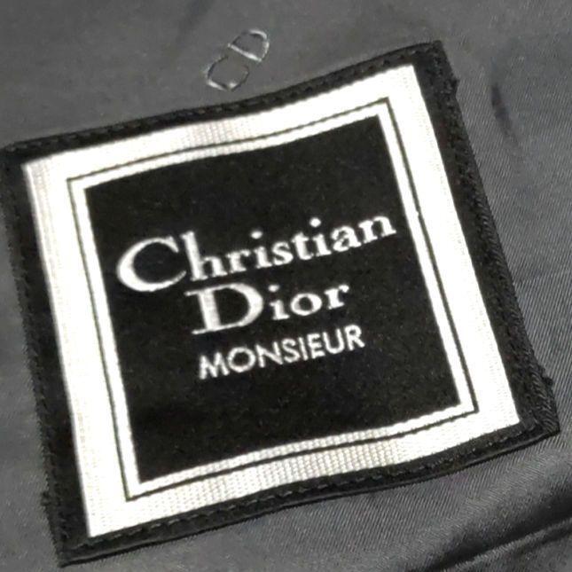 1円スタート クリスチャンディオール Christian Dior MONSIEUR スーツ ダブル セットアップ 総里地 ブラック 表記サイズA7 