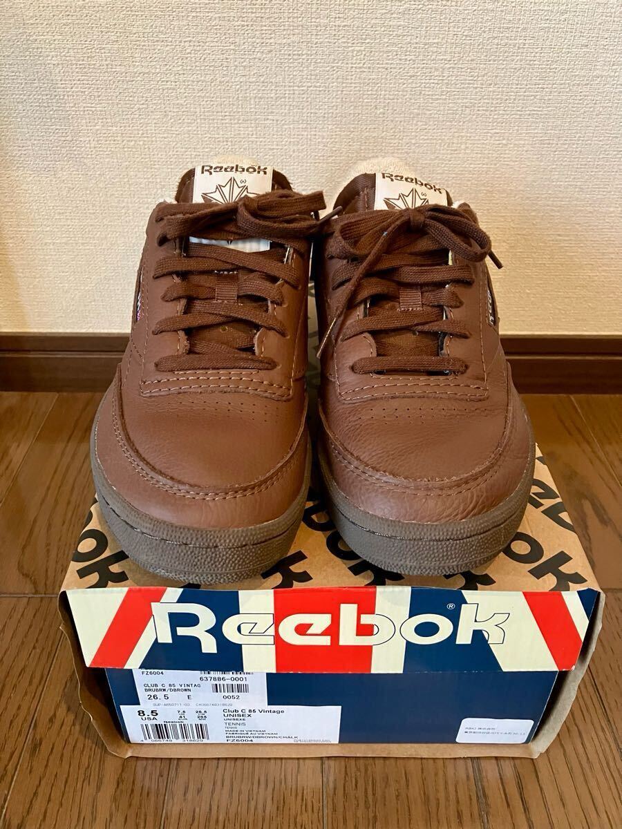  обычная цена 14300 Reebok Club C Club C 85 Vintage 26.5cm темно-коричневый кожа натуральный кожа Reebok мужской Club si- Vintage 