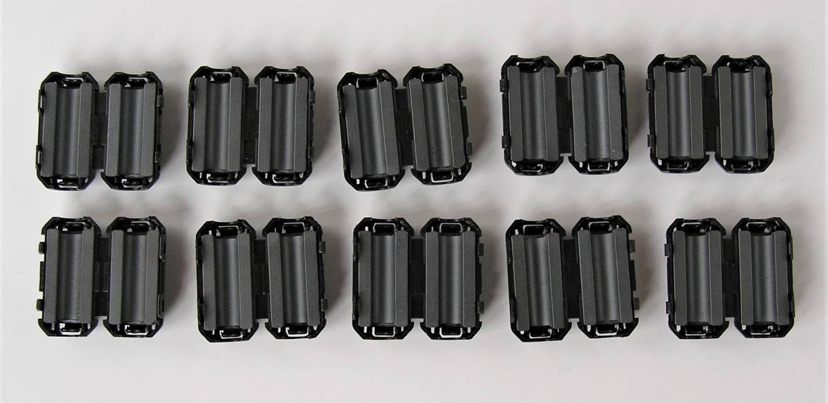ノイズ 除去 部品 フェライト コア ヒンジ式 内径 5mm 10個 セット ノイズ フィルター_画像1