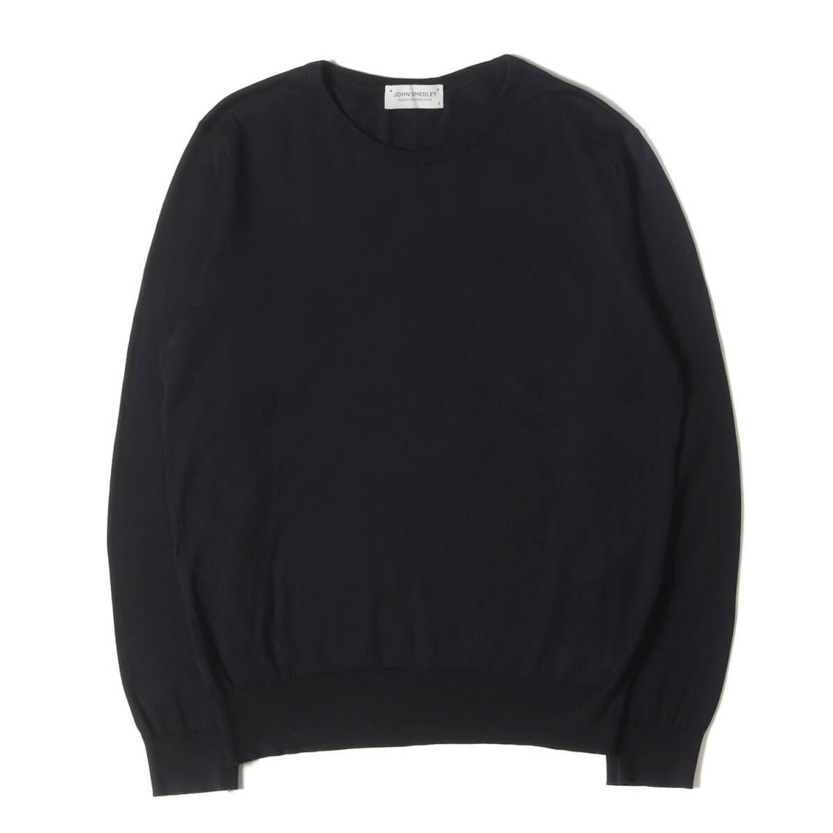 【美品】JOHN SMEDLEY ジョンスメドレー ニット サイズ:S / ハイゲージ シーアイランド コットン ニット / MADE IN ENGLAND / ブラック