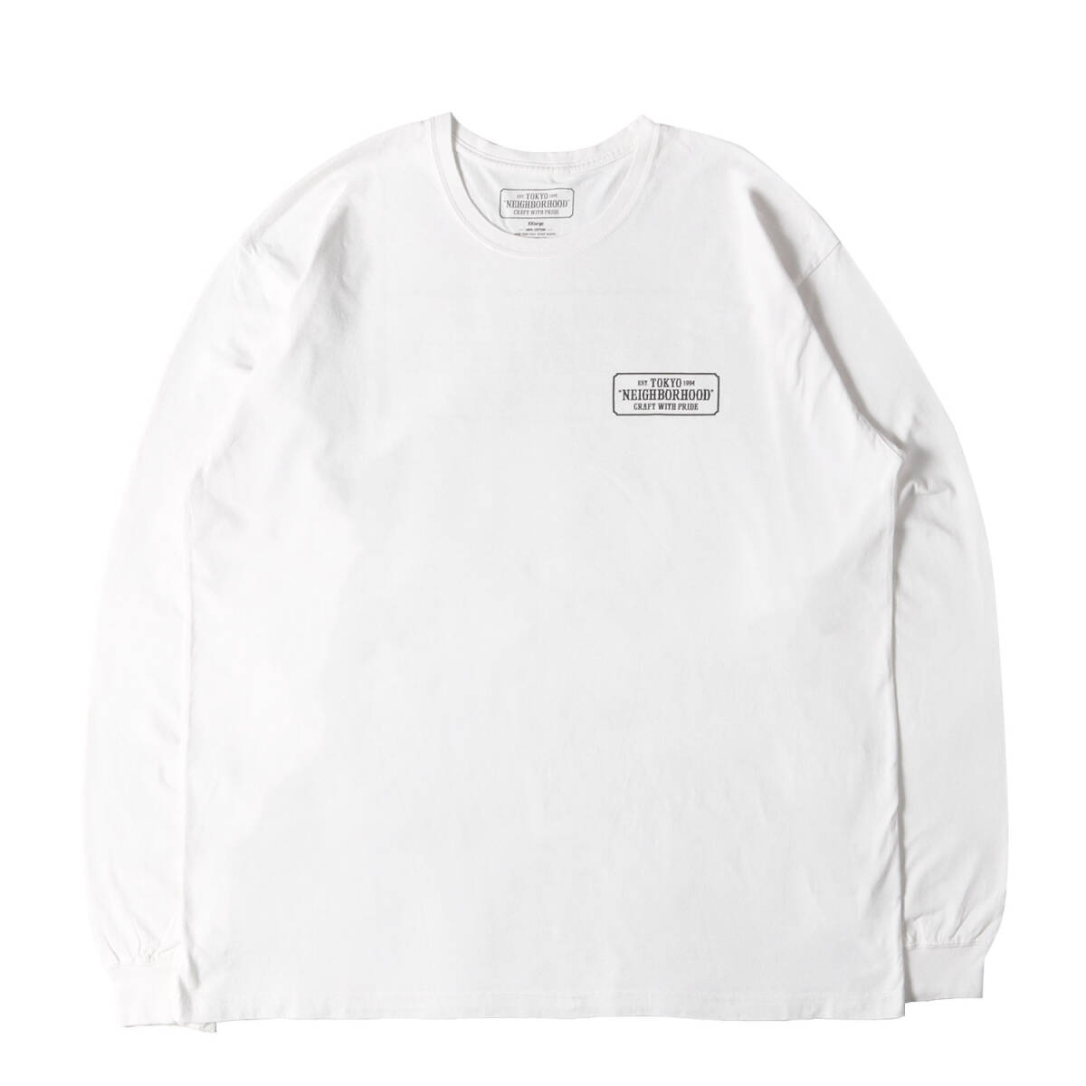 NEIGHBORHOOD ネイバーフッド Tシャツ サイズ:XXL / ブランドロゴ ロングスリーブ Tシャツ / ホワイト 白 / トップス カットソー