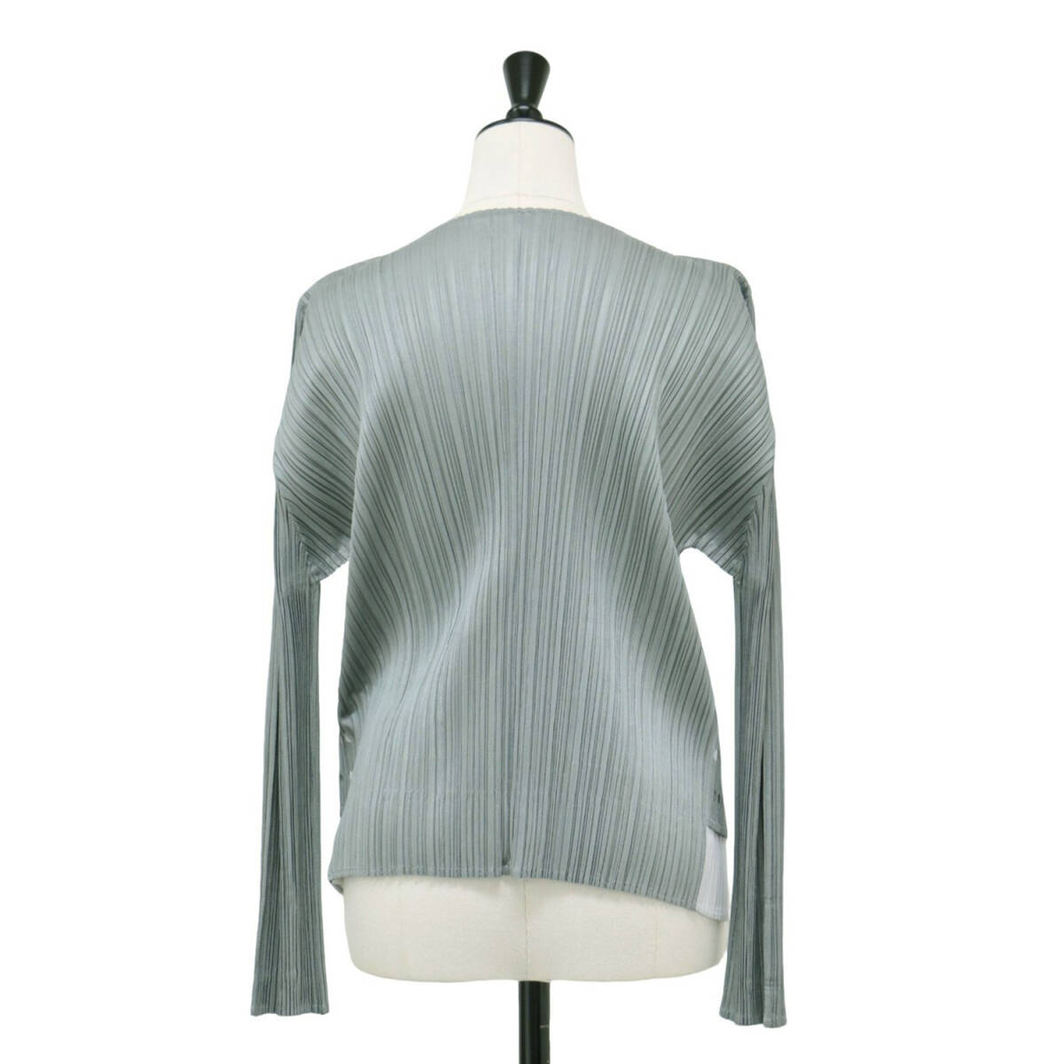 【美品】PLEATS PLEASE プリーツプリーズ カーディガン グレー系 サイズ:3(M) / パンチング ドット プリーツ カーディガン PP51-J0564