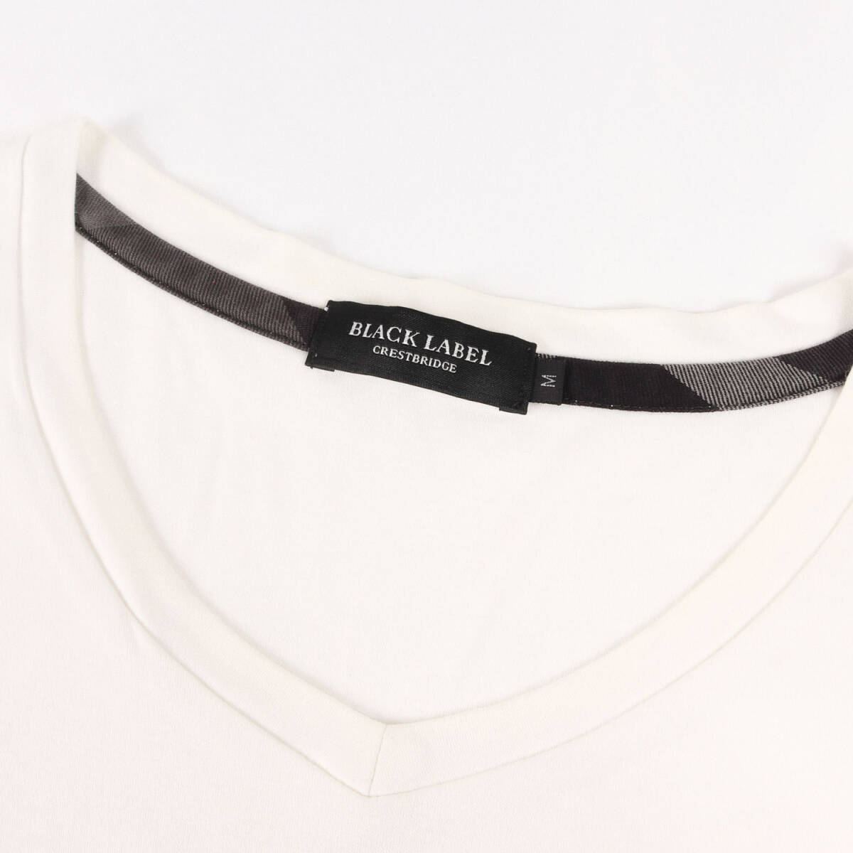 BLACK LABEL CRESTBRIDGE ブラック レーベル クレストブリッジ Tシャツ サイズ:M / Vネック プレーン Tシャツ / MADE IN JAPAN / ホワイト