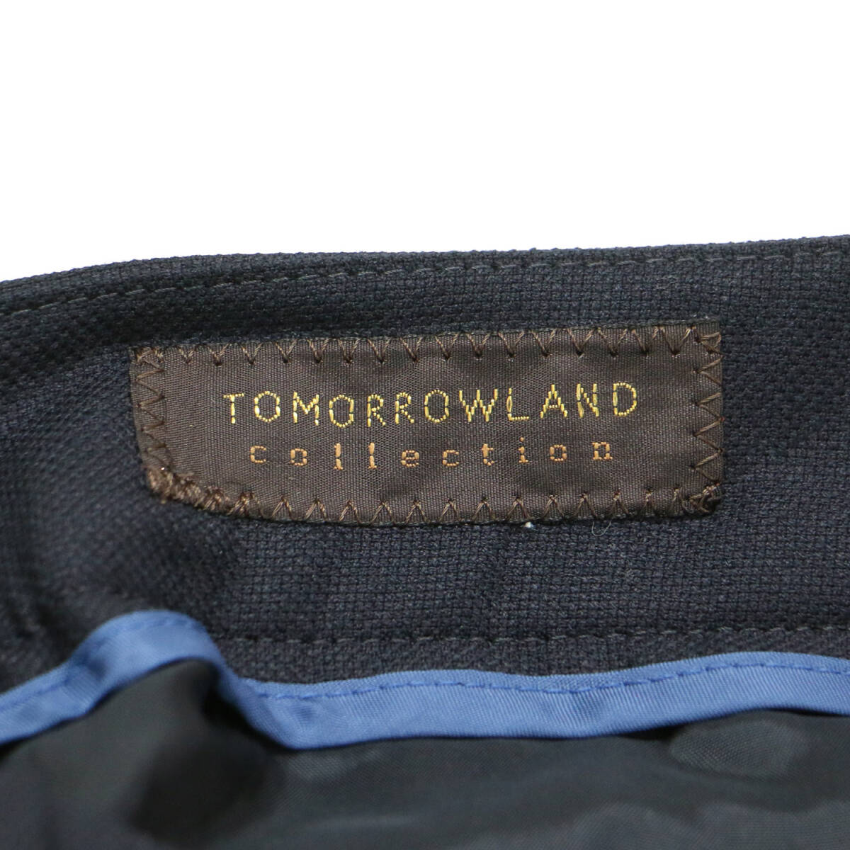 【美品】TOMORROWLAND collection トゥモローランド パンツ ネイビー 紺 サイズ:38(11號) / ウール ストレッチオックス シガレットパンツ