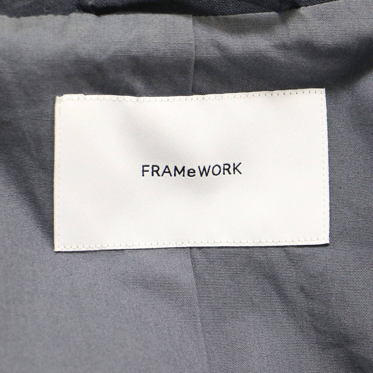 フレームワーク　綿麻ポプリンコート　ネイビー　フリー　美品 FRAMeWORK（フレームワーク）の「綿麻ポプリンコート