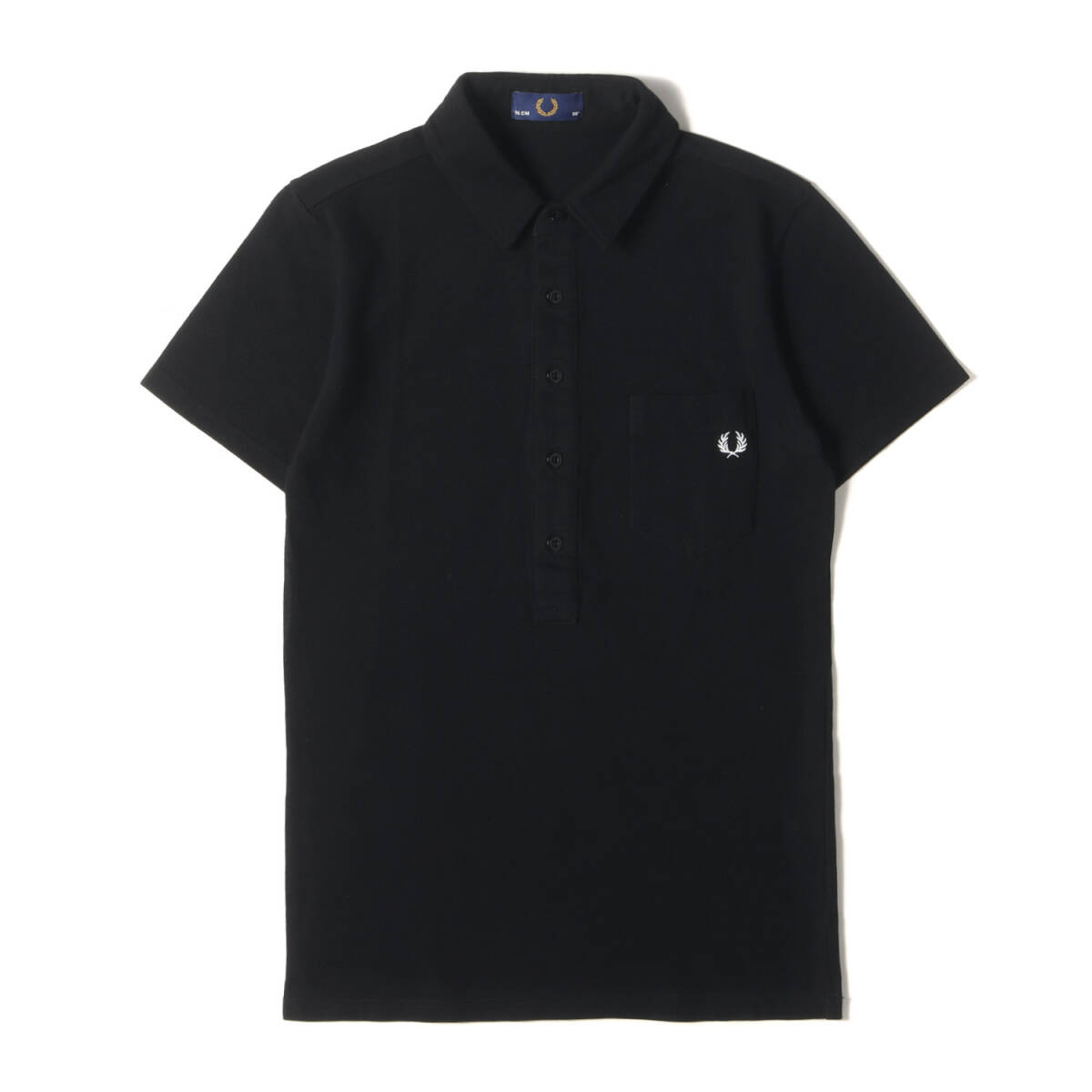 FRED PERRY フレッドペリー ポロシャツ サイズ:38 / ワンポイント ローレル 刺繍 鹿の子 ポロシャツ (F1116) / MADE IN JAPAN / ブラック