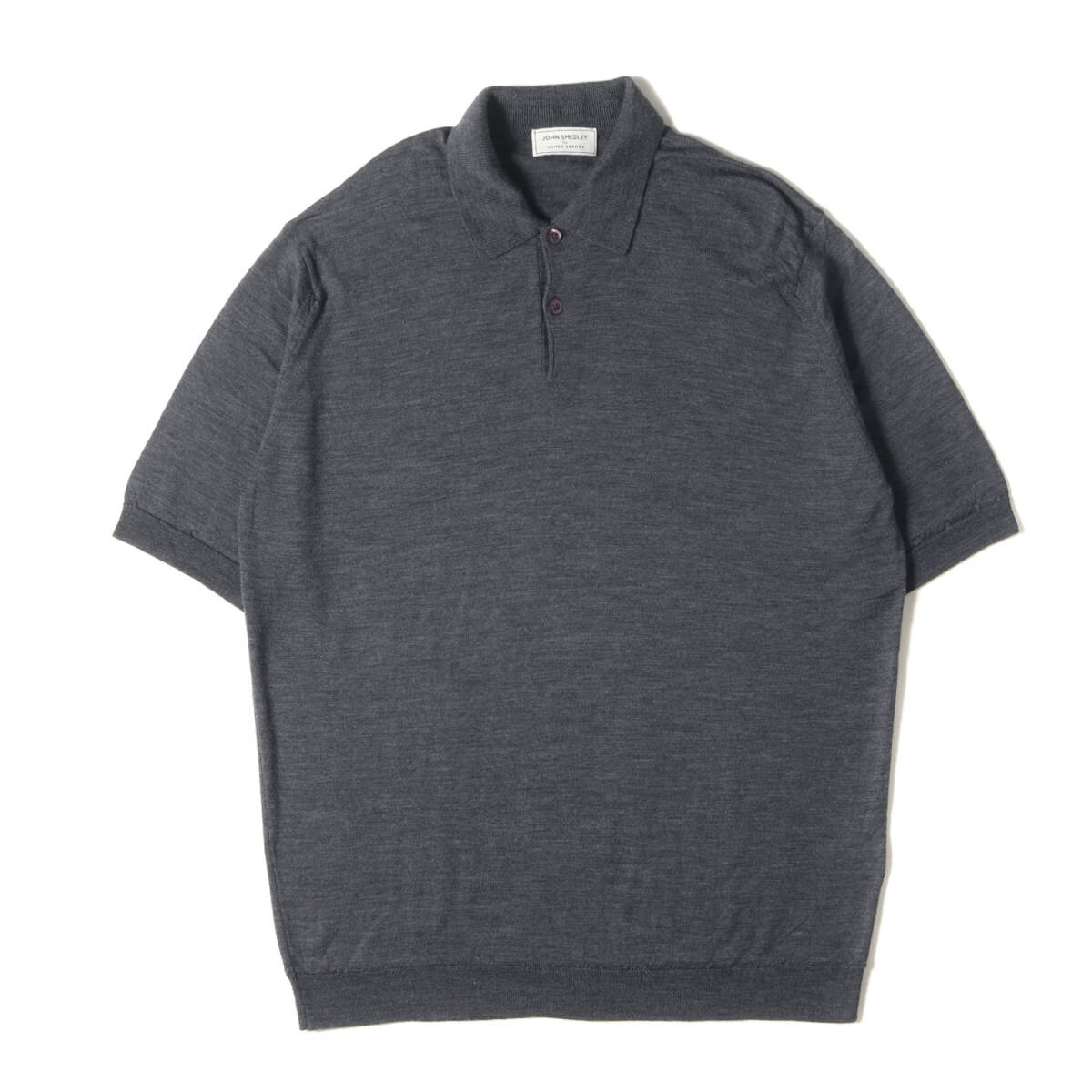 JOHN SMEDLEY ジョンスメドレー ポロシャツ サイズ:L / UNITED ARROWS ハイゲージ ウール ニット ポロシャツ / ヘザーグレー / イギリス制