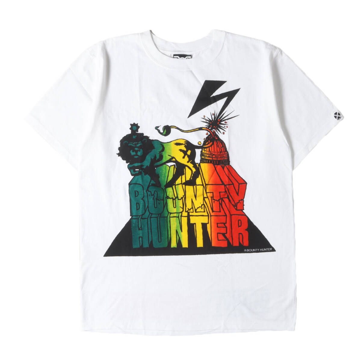 【新品】BOUNTY HUNTER バウンティーハンター Tシャツ サイズ:M / バッド?ブレインズ パロディーロゴ クルーネック Tシャツ / ホワイト