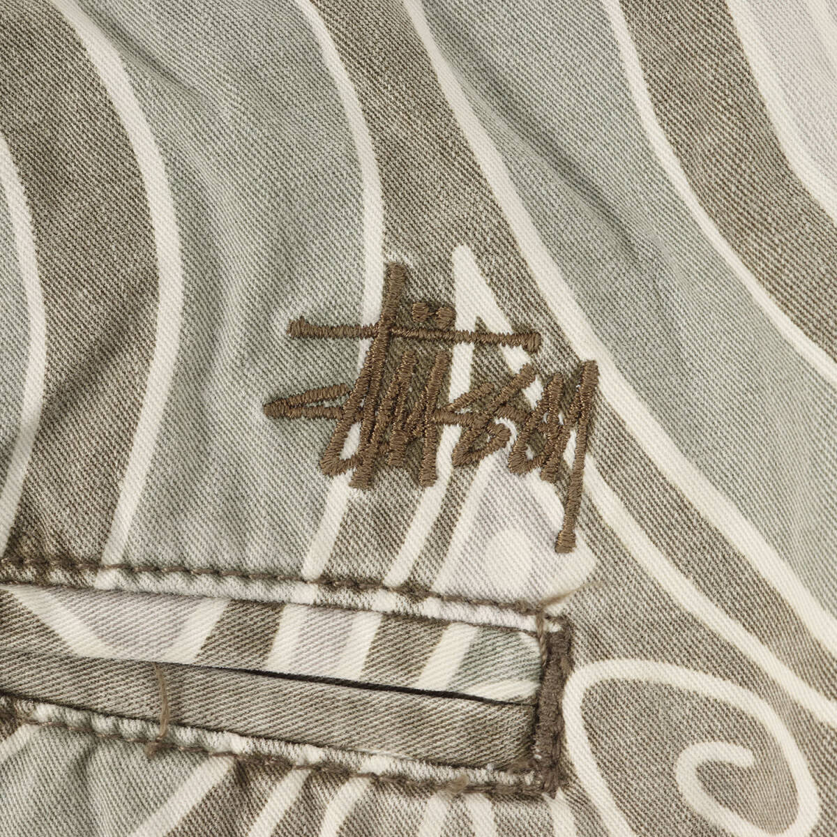 STUSSY ステューシー パンツ サイズ:30 / 00s 総柄グラフィック コットンツイル ショーツ / カーキ / ボトムス ショートパンツ ズボン_画像4