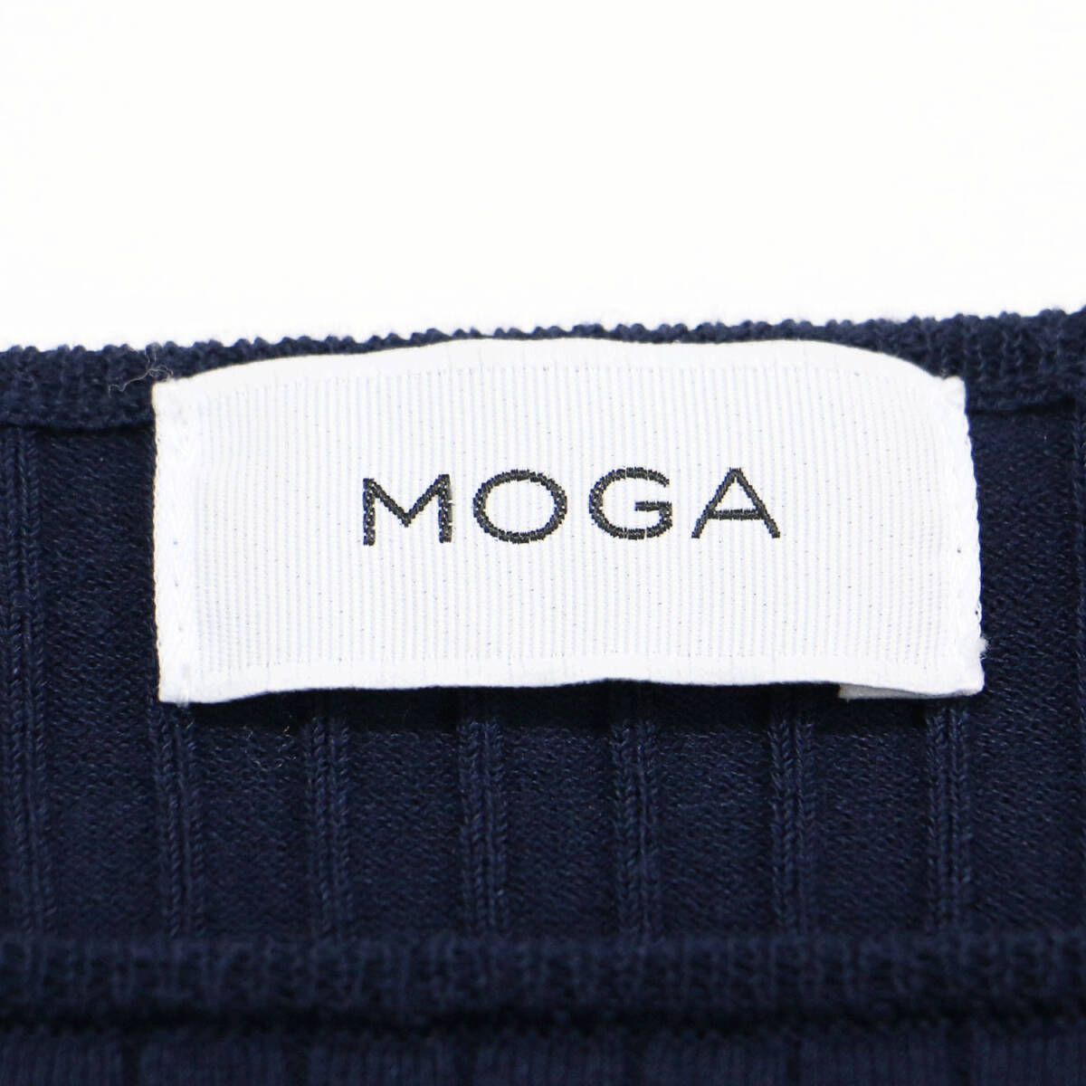 【美品】MOGA モガ ニット ネイビー 紺 サイズ:2(M) / VENUS フレア リブ ニット / プルオーバー 長袖 コットン / トップス セーター