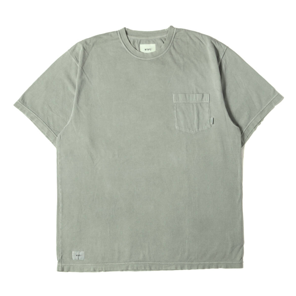 WTAPS ダブルタップス Tシャツ サイズ:L / 21AW ピグメントダイ加工 ポケット Tシャツ (BLANK SS) / グリーン / トップス カットソー