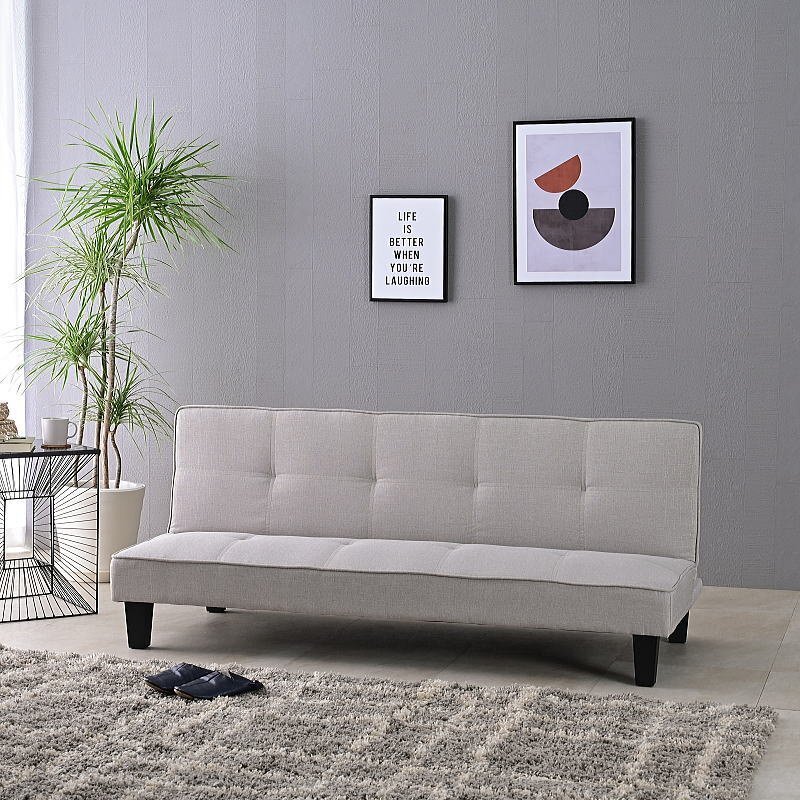 1円スタート 新品 ファブリック張りリクライニング ソファーベッド ソファ ベッド GY色おしゃれ ソファー グレー:ST10-18P01