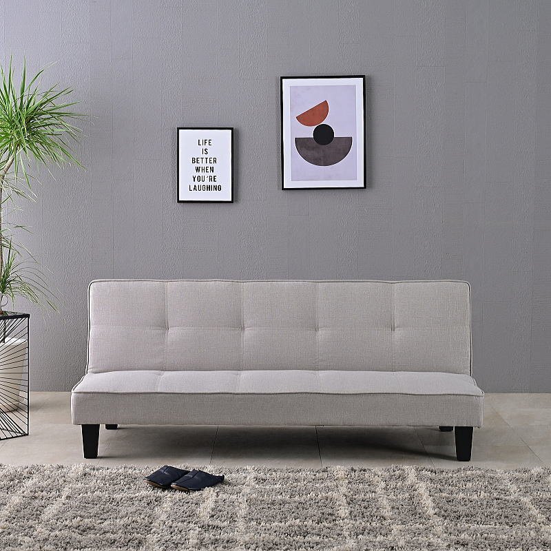 1円スタート 新品 ファブリック張りリクライニング ソファーベッド ソファ ベッド GY色おしゃれ ソファー グレー:ST10-18P01