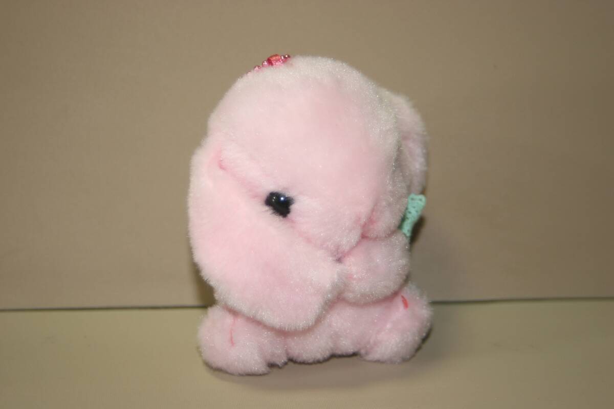 ぽてうさろっぴー ガーリーレースBC付ぬいぐるみ みみぴょん ビンク 約11cm ボールチェーン付きぬいぐるみ グリーンリボン