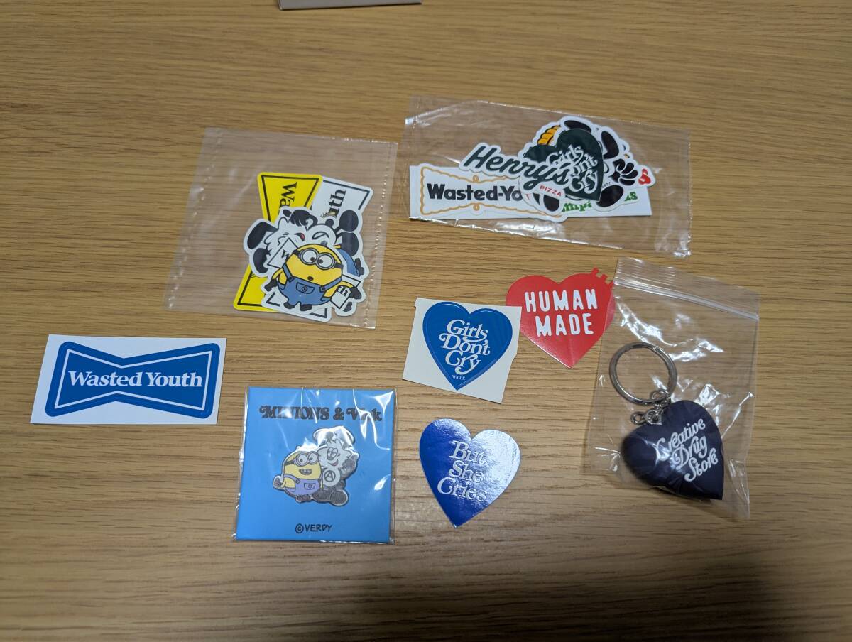 ステッカーセット　girls don'tcry wasted youth Humanmade　Creativedragstore　キーホルダー
