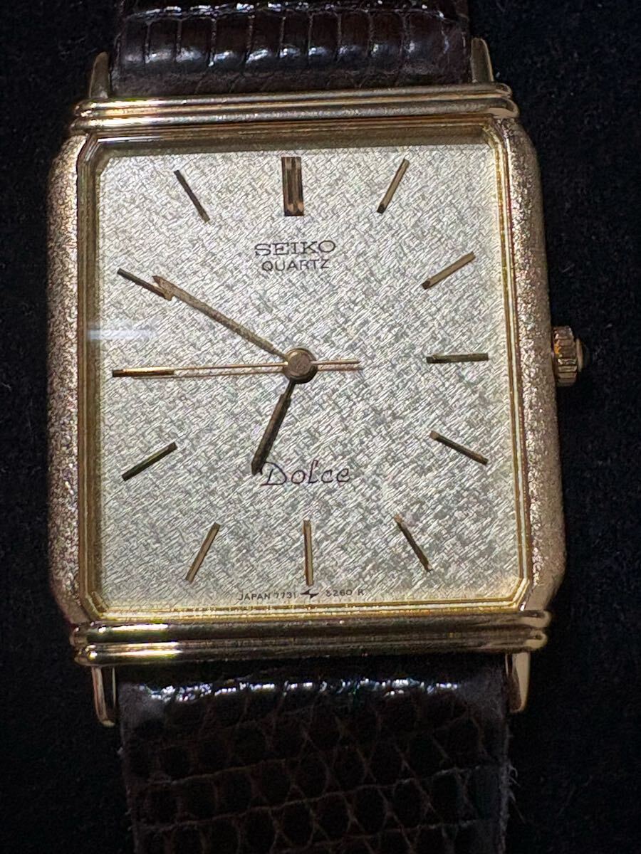 稼働品 SEIKO セイコー DOLCE ドルチェ 7731-5230 ゴールド文字