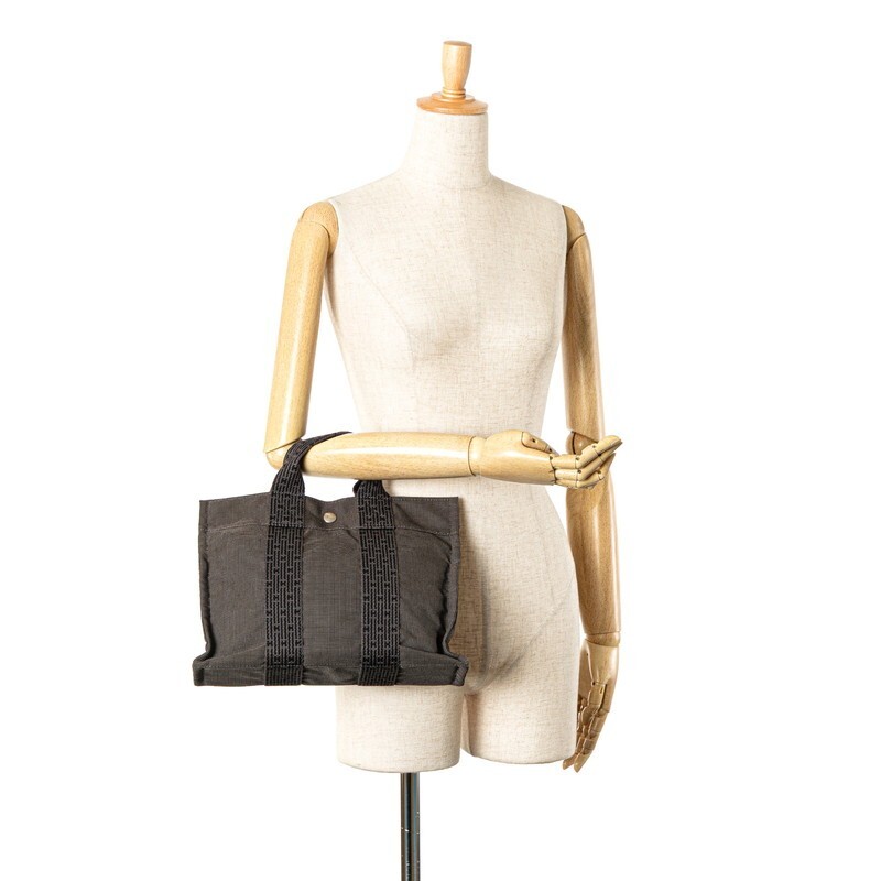 中古 エルメス エールラインPM トートバッグ ハンドバッグ キャンバス ABランク グレー HERMES【送料無料】【三田店】