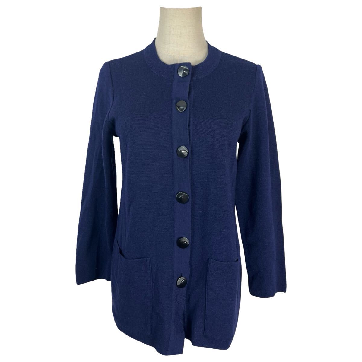 vintage YSL ヴィンテージ　イヴ?サンローラン　ネイビー　ウール　ジャケット　カーディガン　M