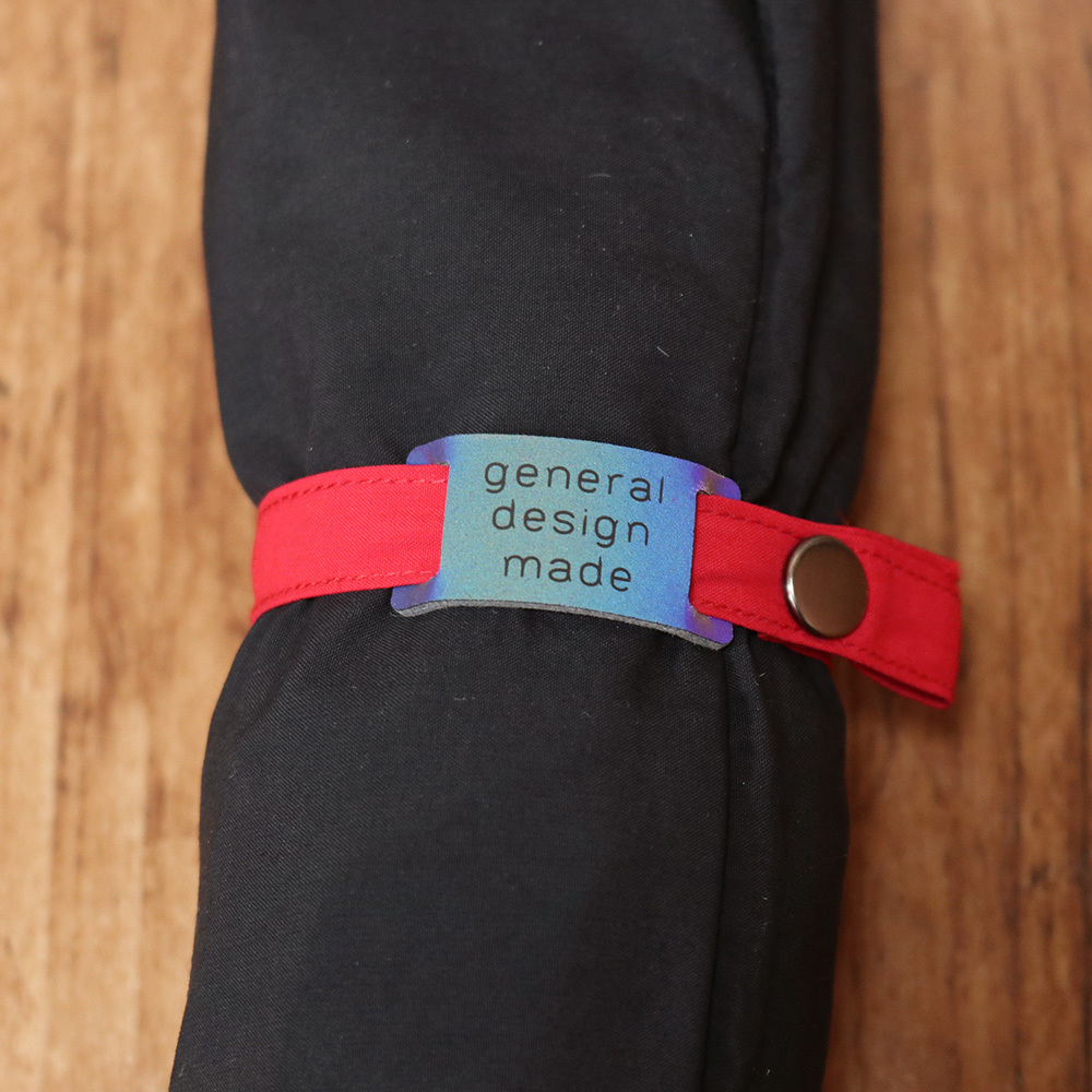 1円/general design made/訳あり コーデュラ 折りたたみ傘 日本制 雨晴兼用 60cm ジェネラルデザインメイド 新品/ブラック×レッド/jh323/