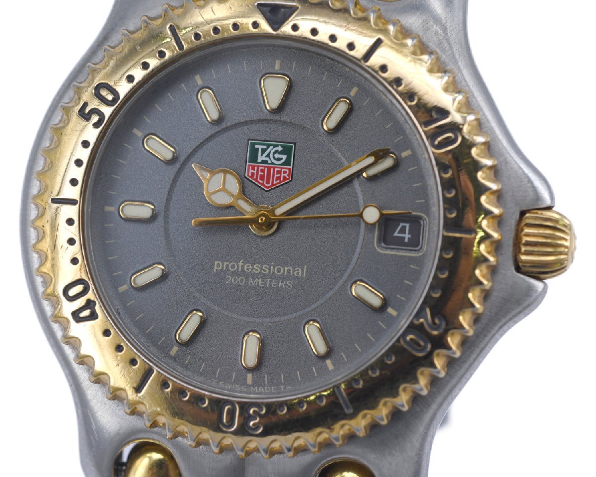 [中古品] 稼働品【TAG Heuer】タグホイヤー セル プロフェッショナル200ｍ WG1120 メンズ 35ｍｍ グレー文字盤 クォーツ 中古品