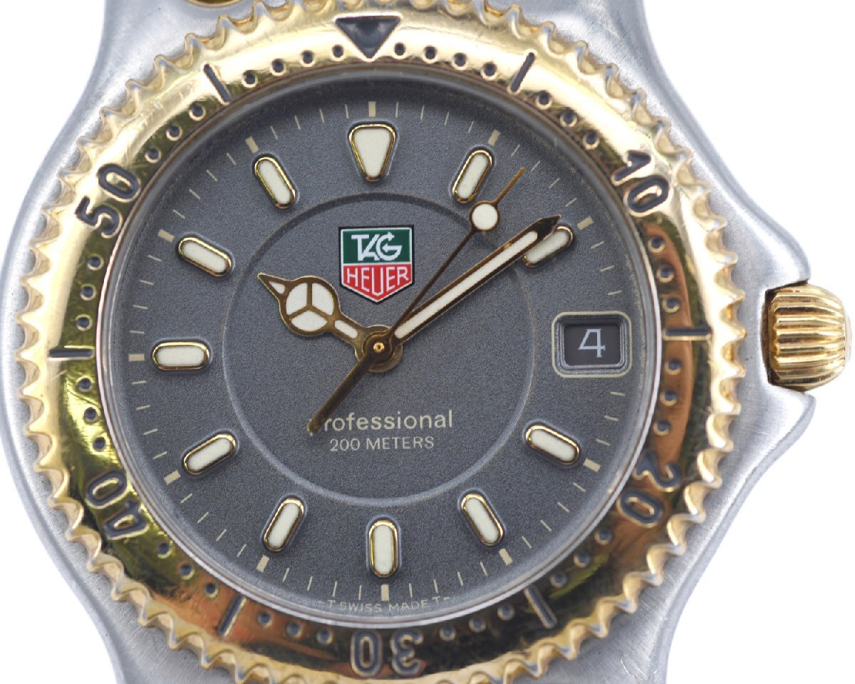 [中古品] 稼働品【TAG Heuer】タグホイヤー セル プロフェッショナル200ｍ WG1120 メンズ 35ｍｍ グレー文字盤 クォーツ 中古品