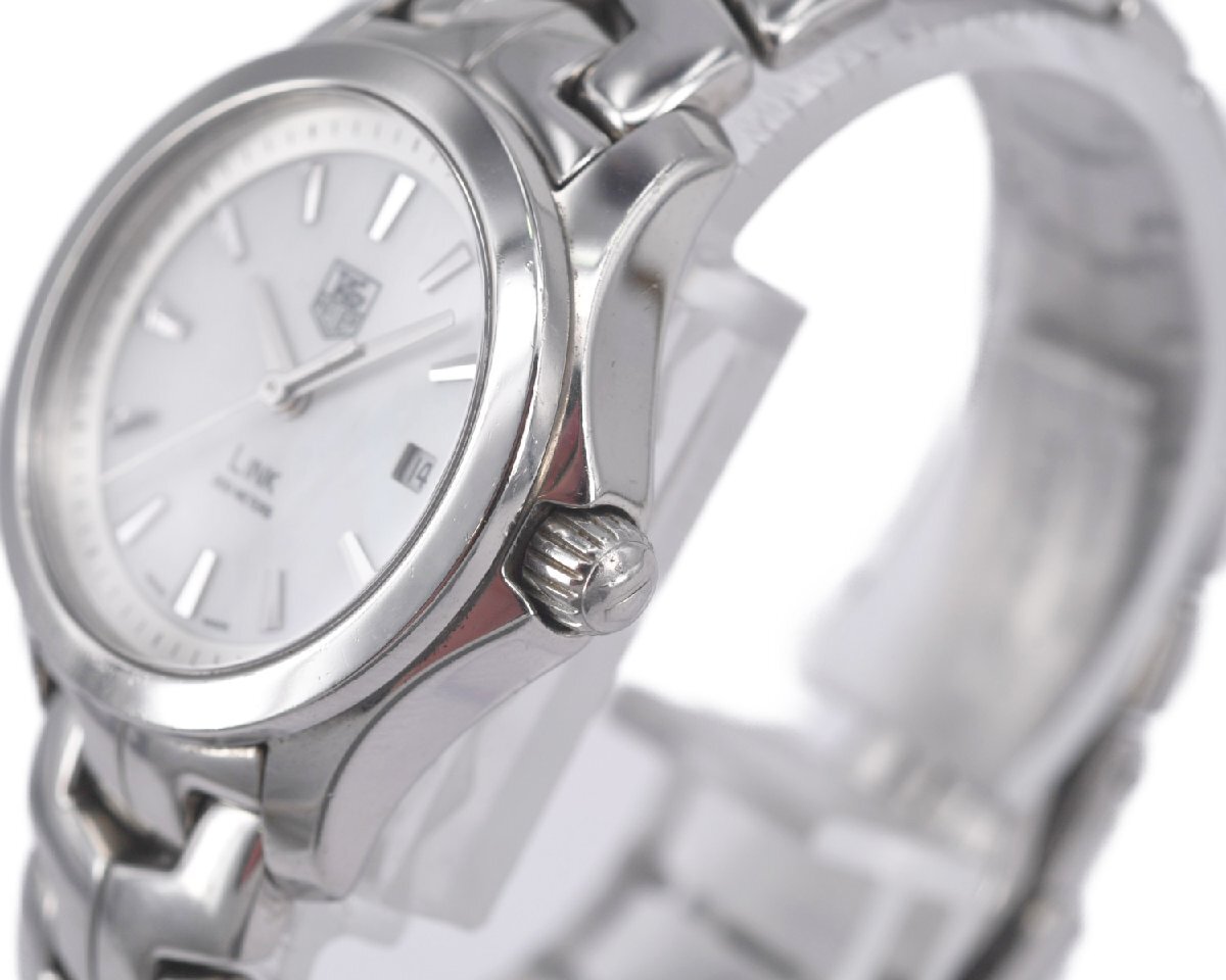 [美品] 稼働品【TAG Heuer】タグホイヤー LINK リンク 200ｍ シェル文字盤(pán) WJF1310 レディース 27ｍｍ クォーツ 中古品
