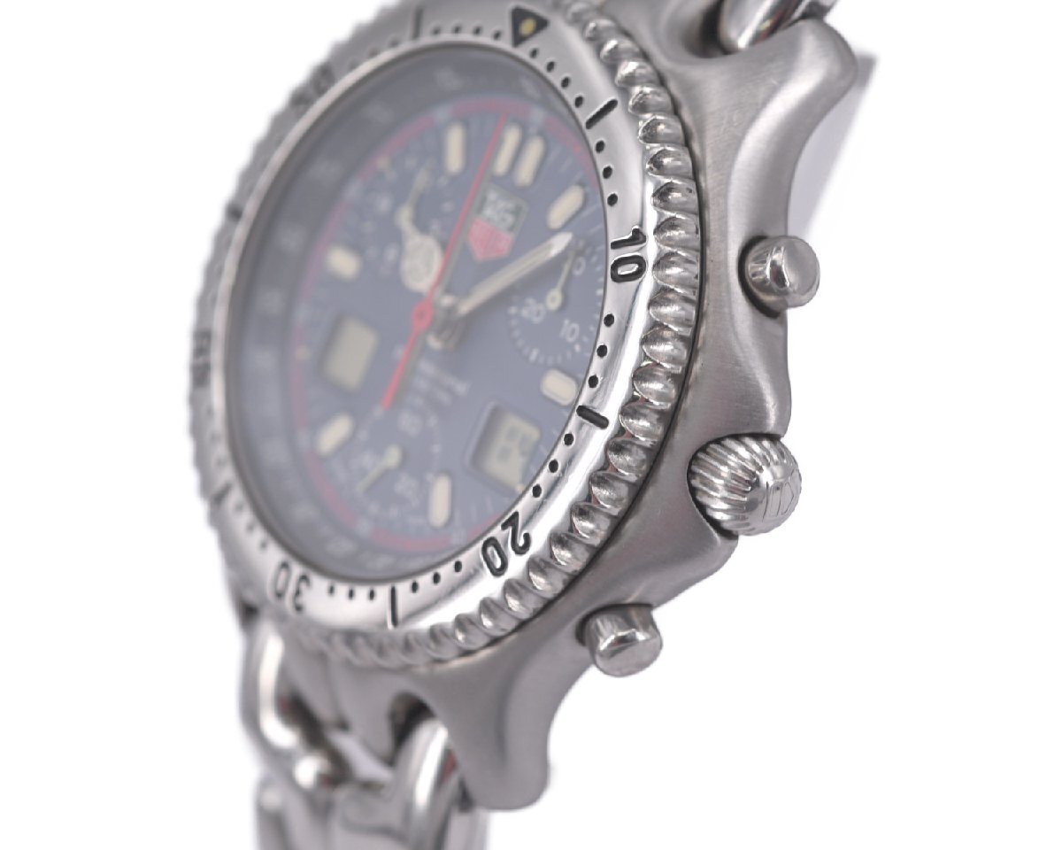 [美品] 稼働品【TAG Heuer】タグホイヤー セル プロフェッショナル 200m クロノグラフ CG1113 メンズ ブルー文字盤 クォーツ 中古品