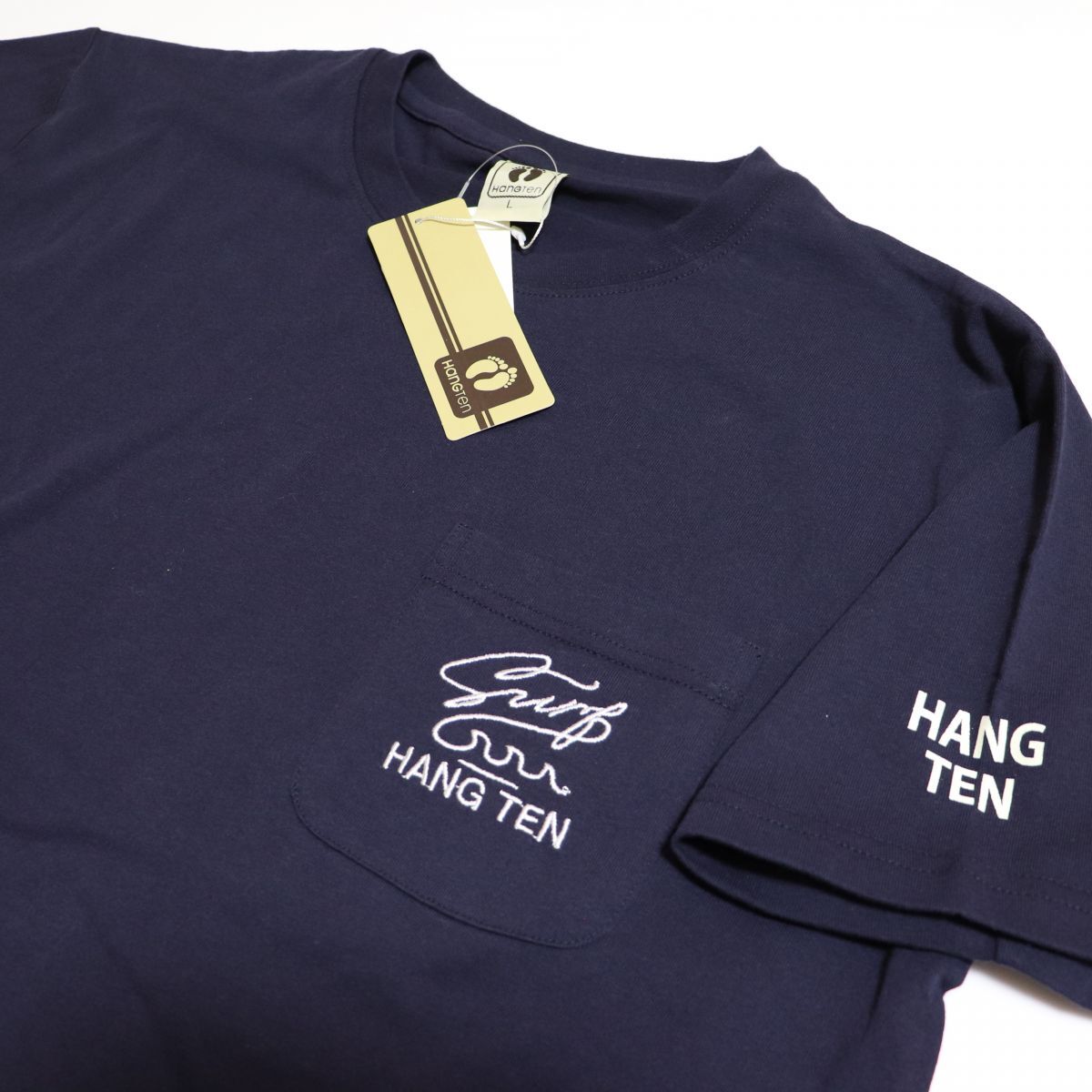 ○送料390円可能商品 ハンテン HANGTEN 新品 メンズ カジュアル 胸ポケット 半袖 Tシャツ 紺 Mサイズ [SM535-BL5-M] 一 三 壱★QWER★