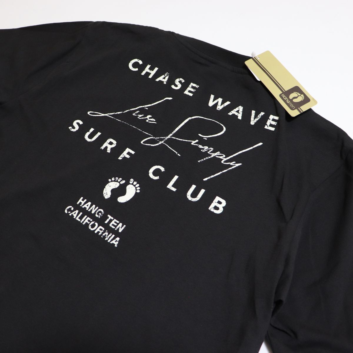 ○送料390円可能商品 ハンテン HANGTEN 新品 メンズ カジュアル バックプリント 半袖 Tシャツ 黒 XLサイズ[SM536-NE5-LL]一 三 參★QWER★