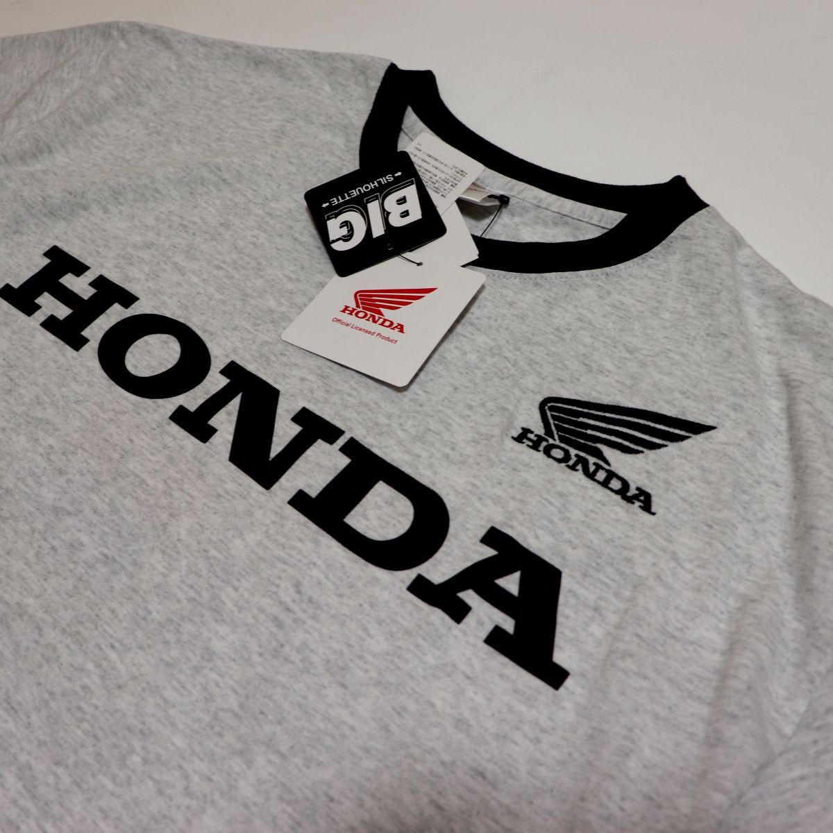 ○送料390円可能商品 ホンダ HONDA 新品 メンズ BIGシルエット ロゴ入り 半袖 Tシャツ XLサイズ [N530389BB-GRY-LL] 一 三 參★QWER★