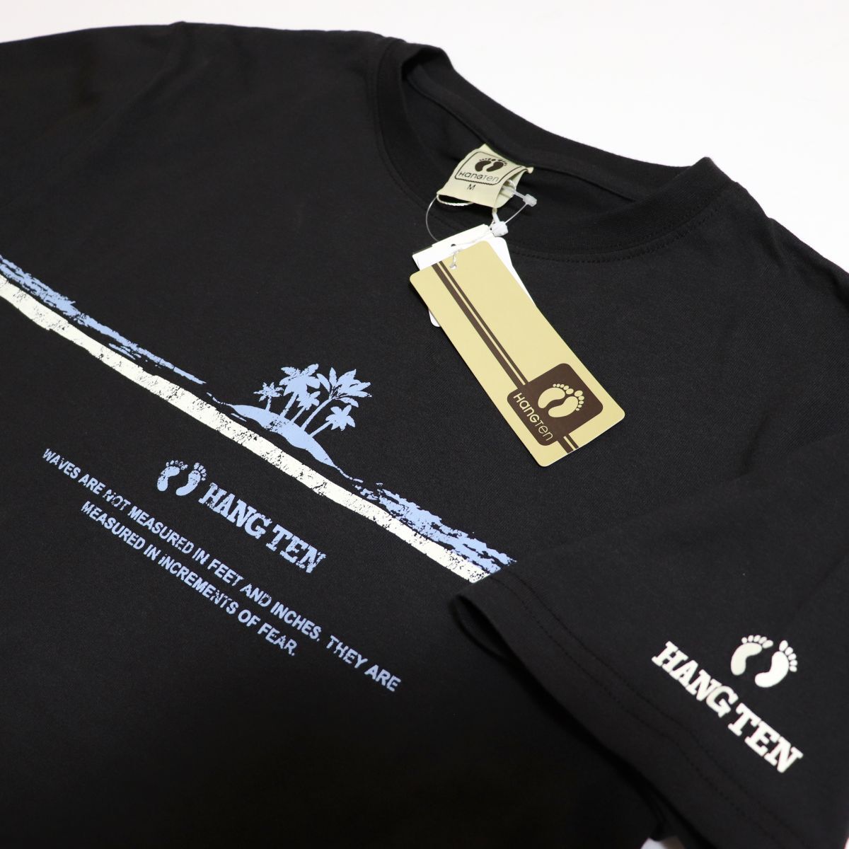 ○送料390円可能商品 ハンテン HANGTEN 新品 メンズ カジュアル お灑落 半袖 Tシャツ 黒 XLサイズ [SM539-NE5-LL] 一 三 參★QWER★