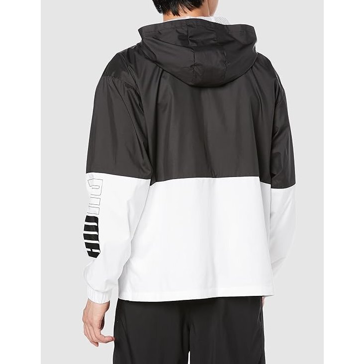 ★プーマ PUMA 新品 定価10890円 メンズ 撥水 防風(fēng) 里メッシュ トレーニング ウインド ジャケット 黒 白 [677679-01-S] 二 零★QWER★