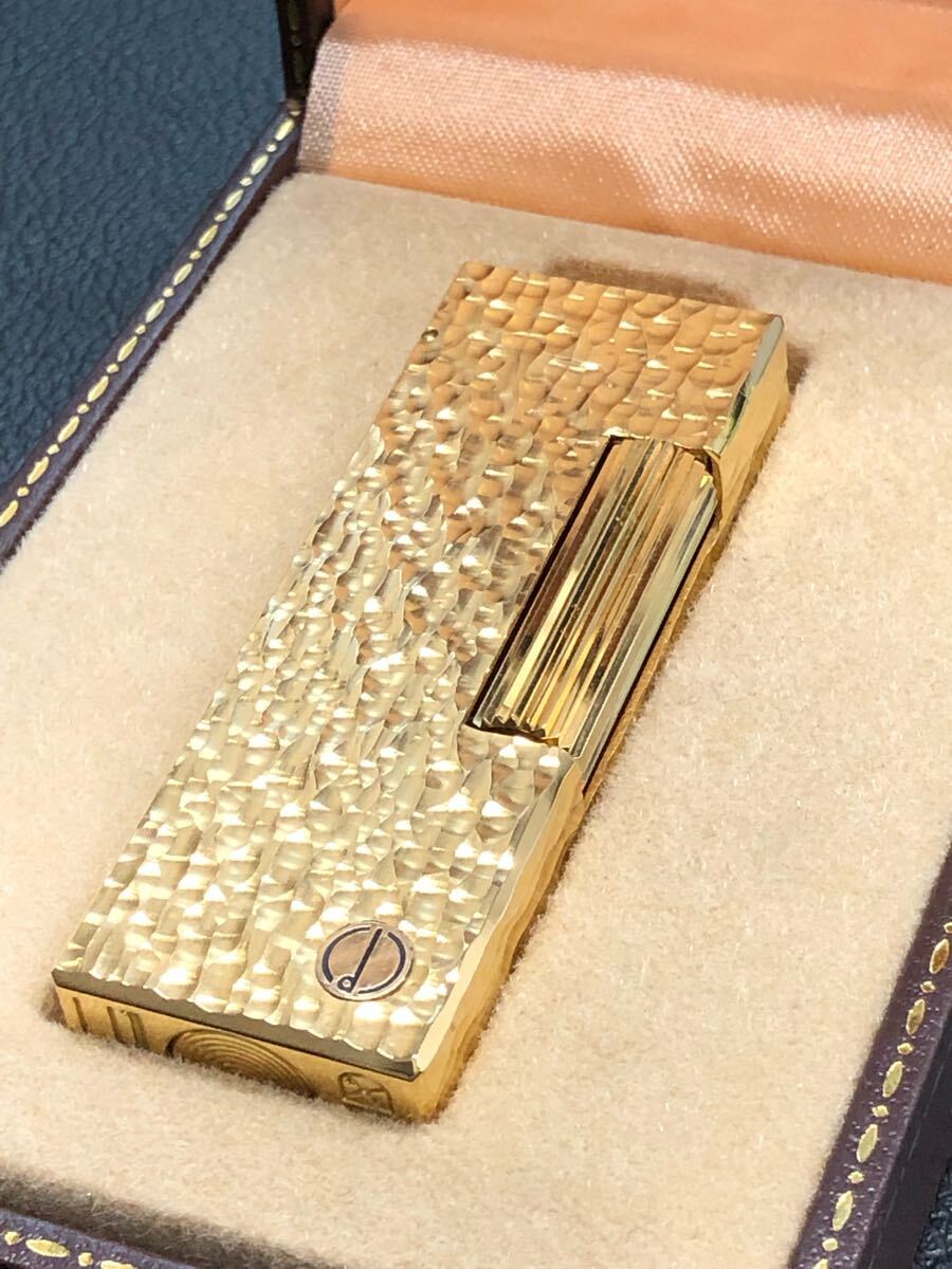 Dunhill ダンヒル ガスライター ゴールドカラー 箱付き(ダンヒル