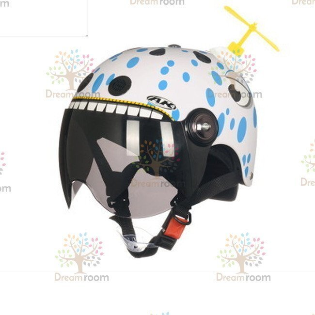 KIDS ダイナソー ヘルメット スモークシールド付 女の子 男の子 恐竜 【F-132-sk】自転車 スケート バイク スキー 子供用 幼児