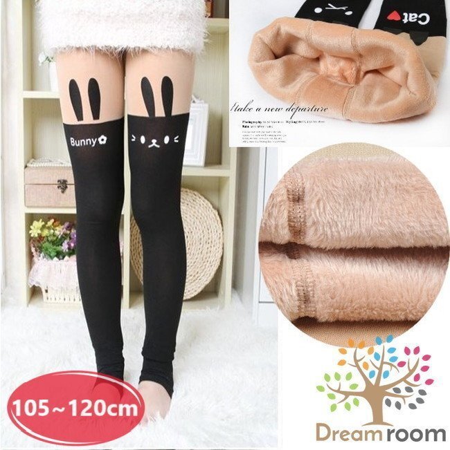里起毛 デザイン レギンス SEXY うさちゃん ウサギ M 105cm-120cm スパッツ 子供 キッズ 女の子 小悪魔