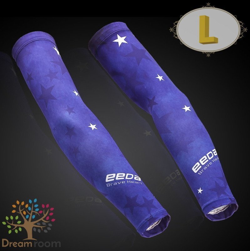 99％UVカット！EEDA デザインアームカバー F-067【L】サポーター 腕カバー 日焼け 紫外線(xiàn)防止 吸汗速干 スポーツ 乗馬 ゴルフ