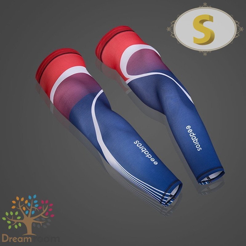 99％UVカット！EEDA デザインアームカバー F-034【S】サポーター 腕カバー 日焼け 紫外線防止 吸汗速干 スポーツ 乗馬 ゴルフ