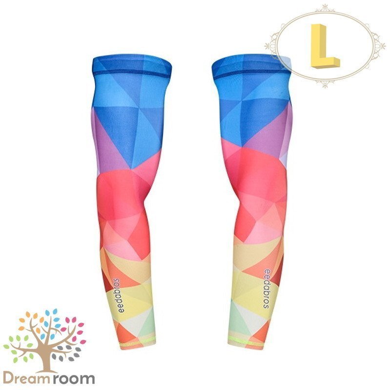 99％UVカット！EEDA デザインアームカバー F-051【L】サポーター 腕カバー 日焼け 紫外線防止 吸汗速干 スポーツ 乗馬 ゴルフ