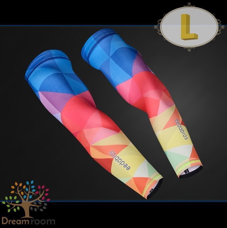 99％UVカット！EEDA デザインアームカバー F-051【L】サポーター 腕カバー 日焼け 紫外線防止 吸汗速干 スポーツ 乗馬 ゴルフ