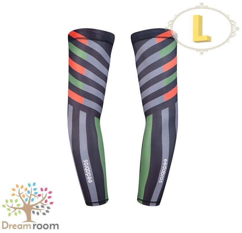 99％UVカット！EEDA デザインアームカバー F-038【L】サポーター 腕カバー 日焼け 紫外線防止 吸汗速干 スポーツ 乗馬 ゴルフ