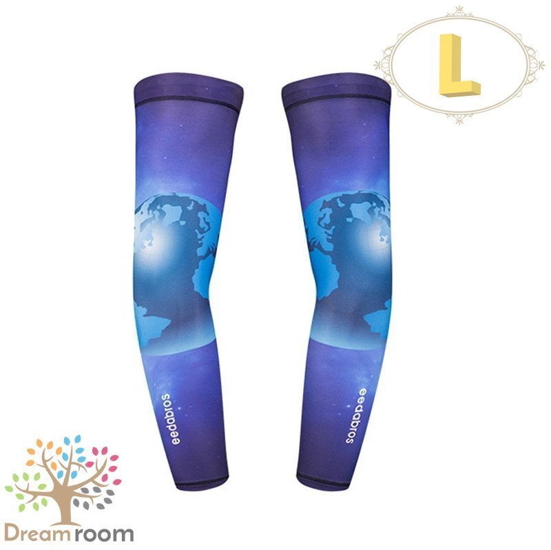 99％UVカット！EEDA デザインアームカバー F-076【L】サポーター 腕カバー 日焼け 紫外線防止 吸汗速干 スポーツ 乗馬 ゴルフ