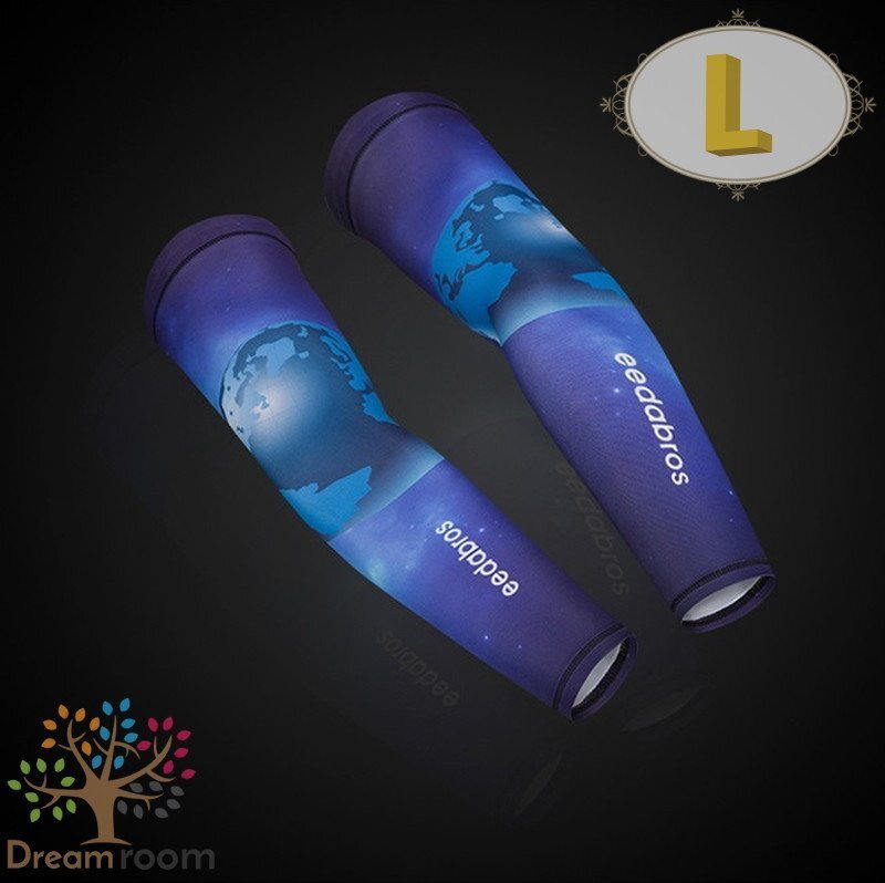 99％UVカット！EEDA デザインアームカバー F-076【L】サポーター 腕カバー 日焼け 紫外線防止 吸汗速干 スポーツ 乗馬 ゴルフ