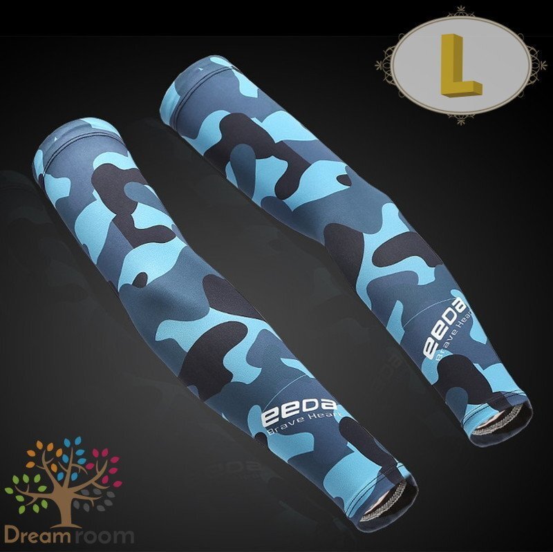 99％UVカット！EEDA デザインアームカバー F-048【L】サポーター 腕カバー 日焼け 紫外線防止 吸汗速干 スポーツ 乗馬 ゴルフ